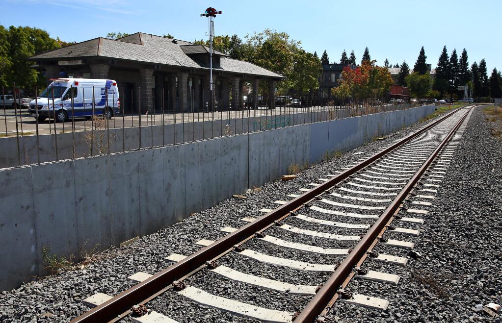 The SMART depot in Santa Rosa's Railroad Square, next to the restored Northwestern Pacific Railroad Depot. (Christopher Chung/ The Press Democrat, file 2014)