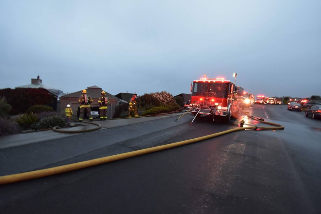 Fire crews from nine departments quickly knocked down a residential fire in Bodega Bay on Nov. 23, 2018. (Bruce Poland)