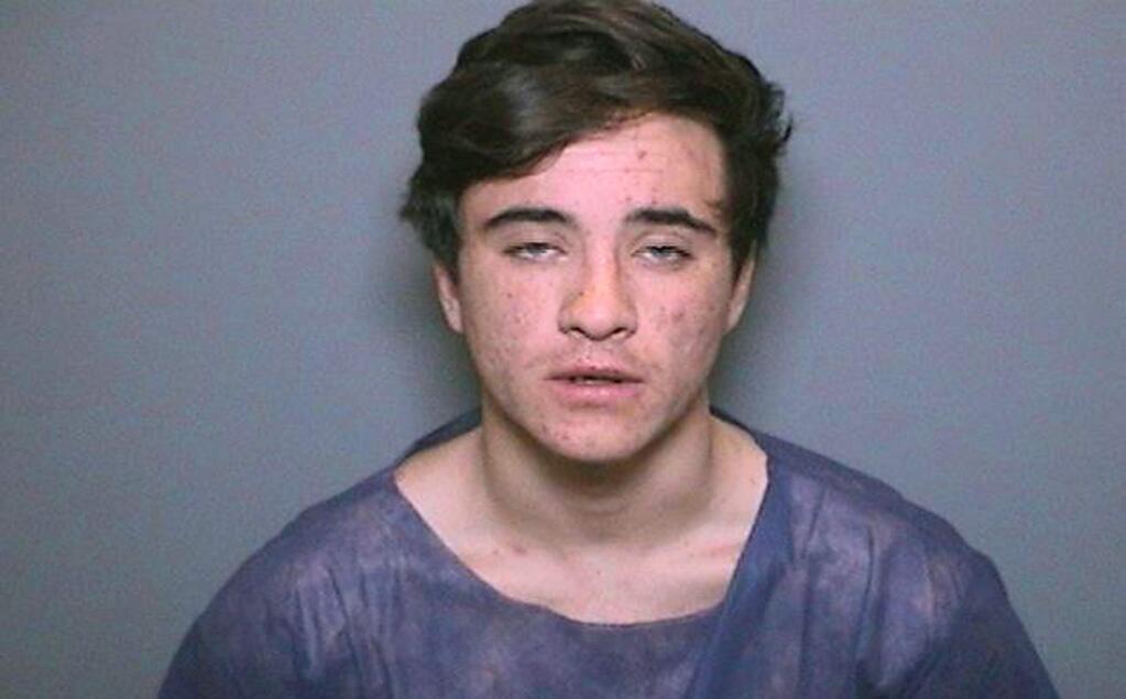 FILE - This undated file booking photo, provided by the Orange County District Attorney's Office, shows Aquinas Kasbar, 19, of Newport Beach, Calif. Kasbar, who admitted stealing a ring-tailed lemur from a Southern California zoo, was sentenced to three months in federal prison Monday, Oct. 28, 2019. (Orange County District Attorney's Office via AP, File)
