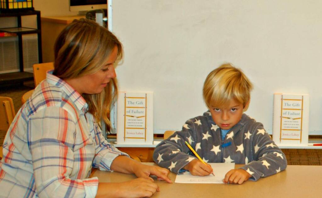 Second grader Quinn Mahoney and his mother Toni contemplate the risks and rewards of 'The Gift of Failure.'