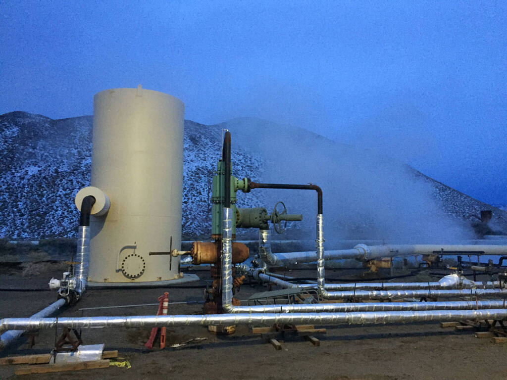 San Francisco-based GreenFire Energy plans to install a GreenLoop closed-loop demonstration system in an existing Calpine Corp. geothermal well at The Geysers in northeastern Sonoma County. GreenFire first demonstrated the low-water-use technology at the Coso geothermal field in Southern California, seen here in 2019. (courtesy of GreenFire Energy)