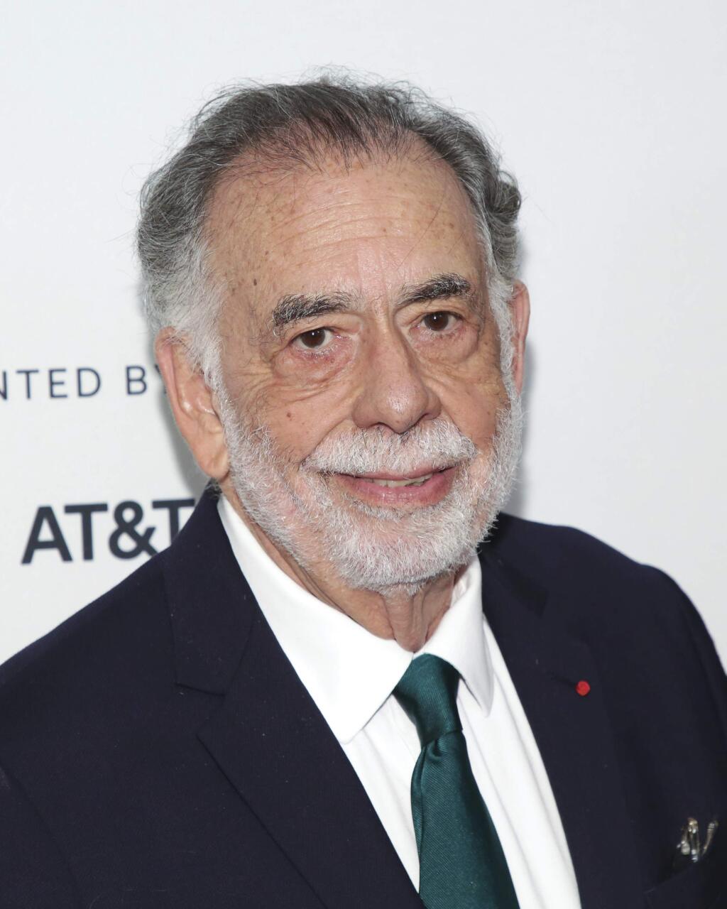 FILE - In this Sunday, April 28, 2019, file photo, director Francis Ford Coppola attends a screening of the '40th Anniversary and World Premiere of Apocalypse Now Final Cut' during the 2019 Tribeca Film Festival at the Beacon Theatre, in New York. The film releases in theaters on Aug. 15. (Photo by Brent N. Clarke/Invision/AP)