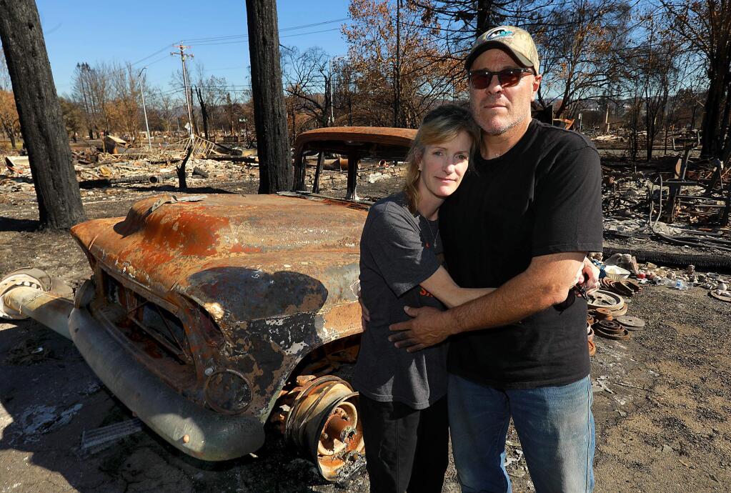 Eve and Gustavo Rendon lost everything in their Coffey Park home including the 1957 Chevy they rode in on their first date.