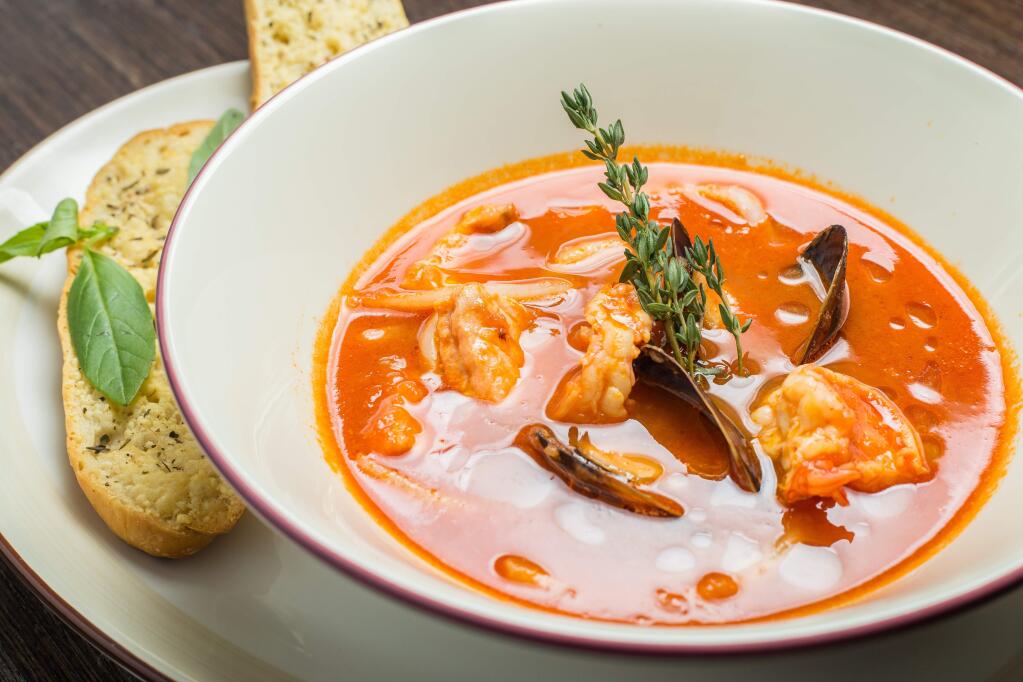 The secret ingredient to this cioppino is crab.