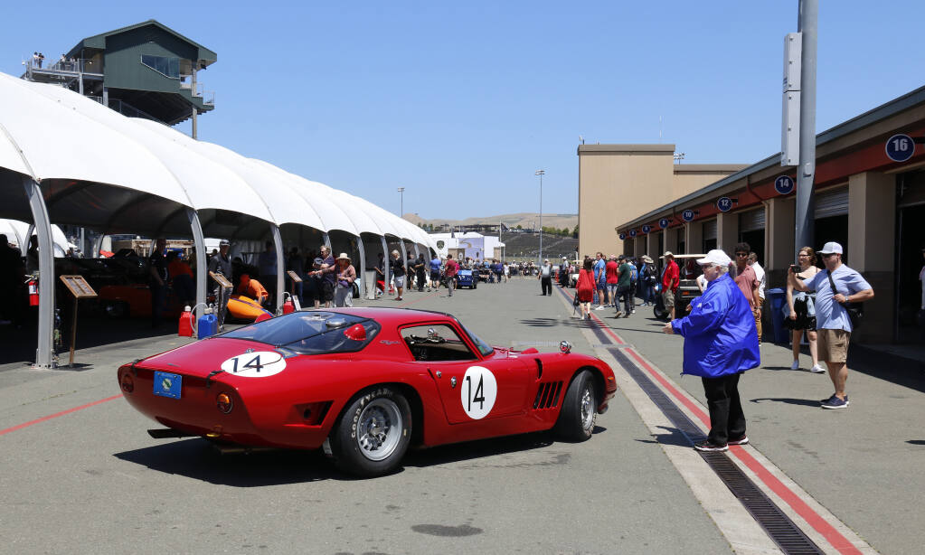 Vintage and custom race cars at the Sonoma Speed Festival, in June, 2019. A piece of twine knotted into a noose was discovered hanging from a tree at the raceway on June 20, 2020. (Christian Kallen/Index-Tribune)