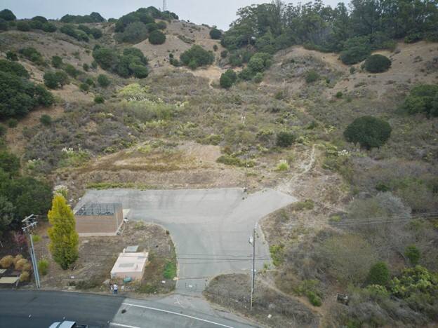 The 250-unit Oak Hill Apartments is proposed to be built just off Sir Francis Drake Boulevard between the Larkspur Ferry Terminal and San Quentin State Prison’s west entrance. (courtesy of Marin County)