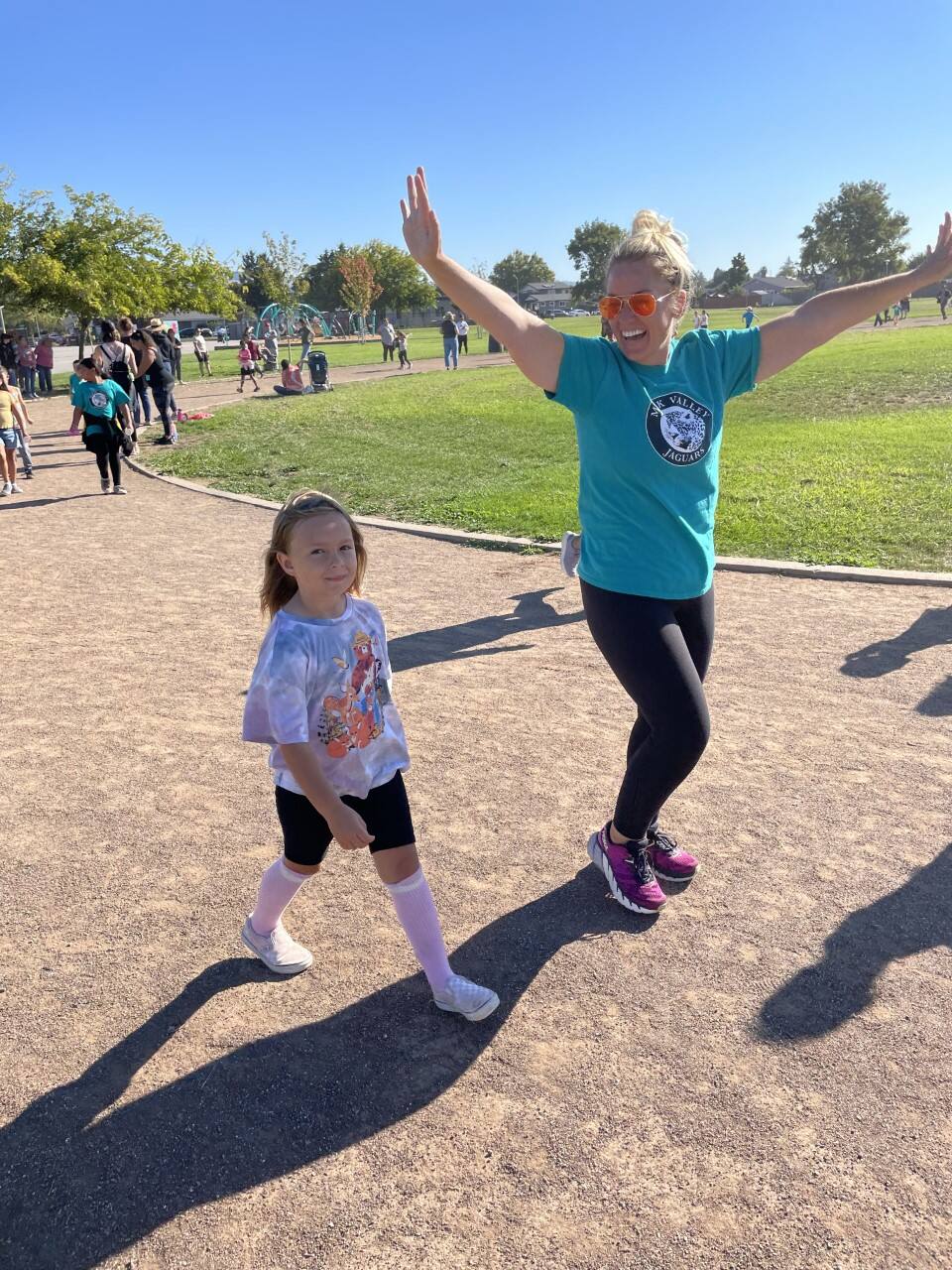 Then-Miwok Valley School Principal Mary Reynolds walks with a first grader in the school’s Lap-A-Thon. Reynolds has been appointed assistant principal at Petaluma High School. (PHOTO COURTESY KERR FRIBERG AND MICHELE GOCHBURG)