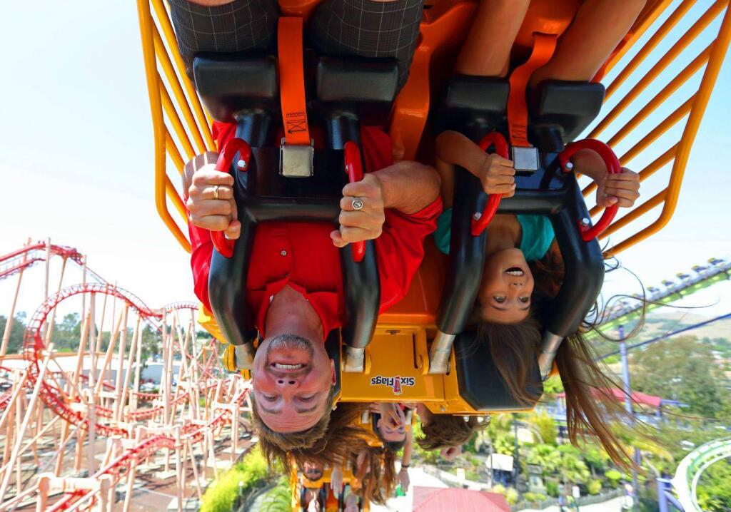 The way it was and will soon be again: Six Flags Discovery Kingdom in Vallejo will be allowed to reopen rides at 15% as of April 1 under new California rules for counties that have progressed to the red (“substantial”) tier of coronavirus community spread. Solano County moves to the red tier as of March 10. (courtesy of Six Flags)