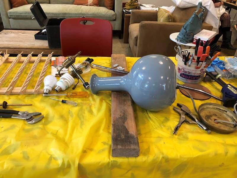 A repair cafe workshop table. (Chimera Arts and Maker Space)