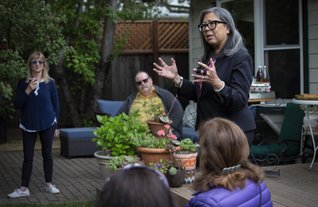 At a small gathering at the home of Sonoma Mayor Sandra Lowe, former California State Controller Betty Yee shared her plans to run for governor in 2026. (Robbi Pengelly/Index-Tribune)