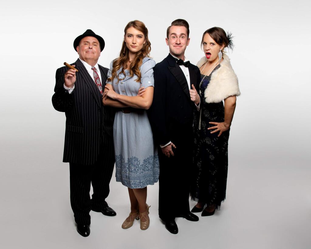 Danielle Altizio from Windsor, second from left, with, from left: Tony Michaels, Conor Devoe and Morgan Peters in 'Crazy For You,' Bay Area Musicals' upcoming produciton. (BEN KRANTZ STUDIO)