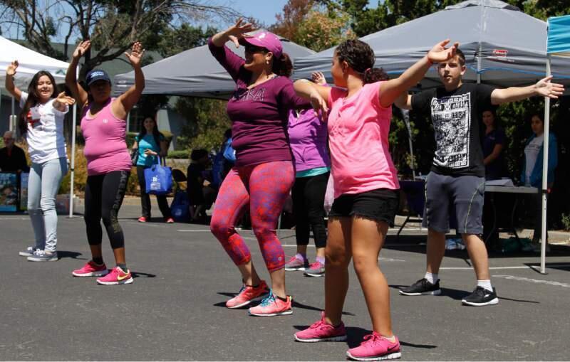 Students enjoyed the health benefits of a zumba lesson at least years health fair.
