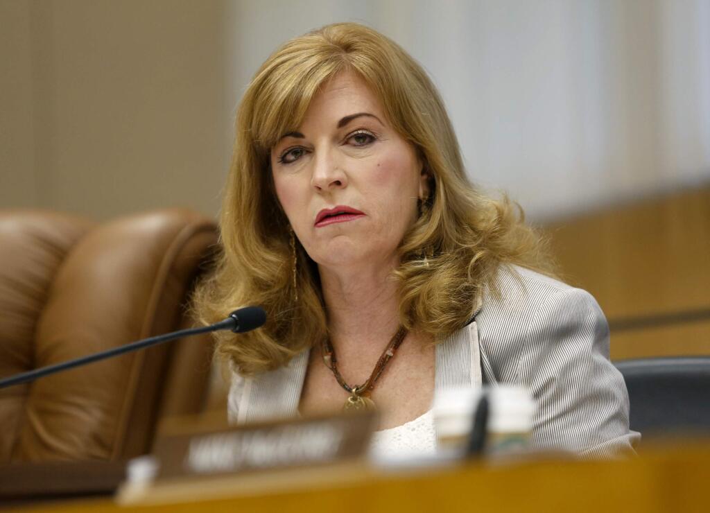 Shirlee Zane, seen during a 2013 Board of Supervisors meeting, said she did not take issue with Sheriff Steve Freitas' right to return Deputy Erick Gelhaus to patrol, only that more people should have been in the loop. (BETH SCHLANKER/ PD FILE, 2013)