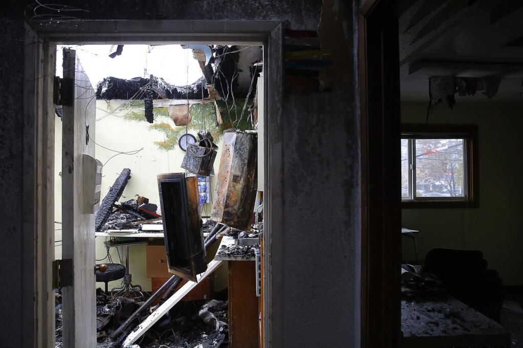 The Russian River Health Center was badly damaged by fire after Christmas. Patients are currently being served by health center providers in a St. Joseph Health Mobile Medical Unit in Guerneville, and the Gravenstein Community Health Center, in Sebastopol.(Christopher Chung/ The Press Democrat)