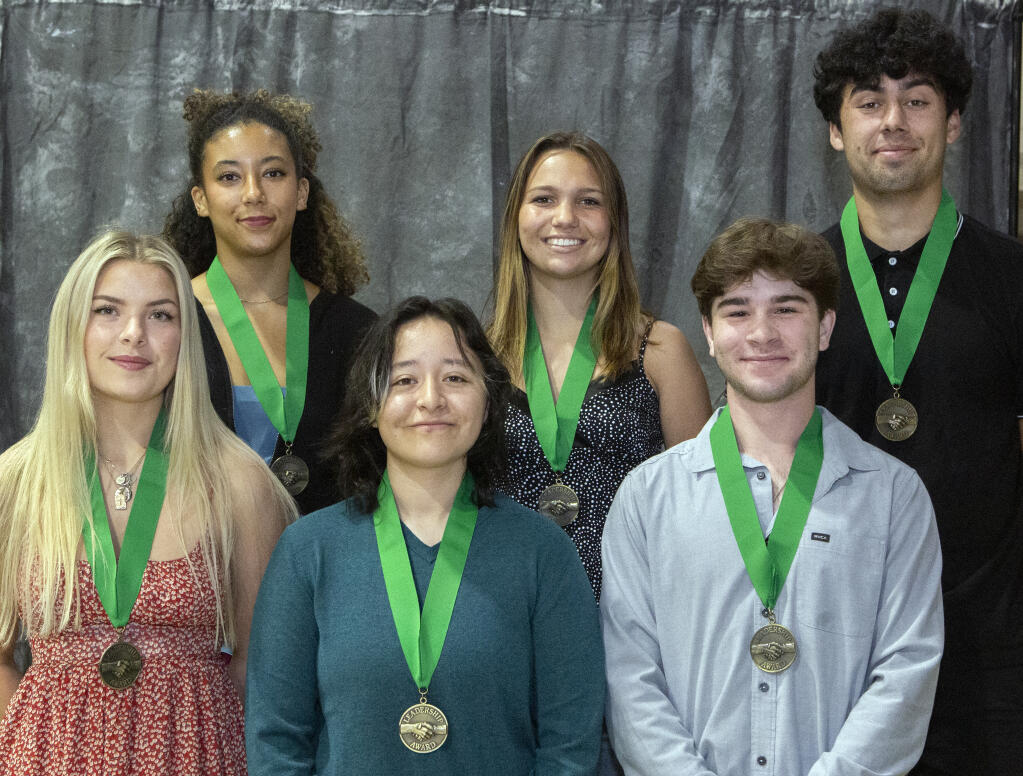 A handful of the many recipients at Sonoma Valley High School’s Senior Awards on Thursday, May 26, 2022. Look for the whole list of recipients, and photos of all our locals high school graduates, in our Graduation special section on June 10. (Robbi Pengelly/Index-Tribune)