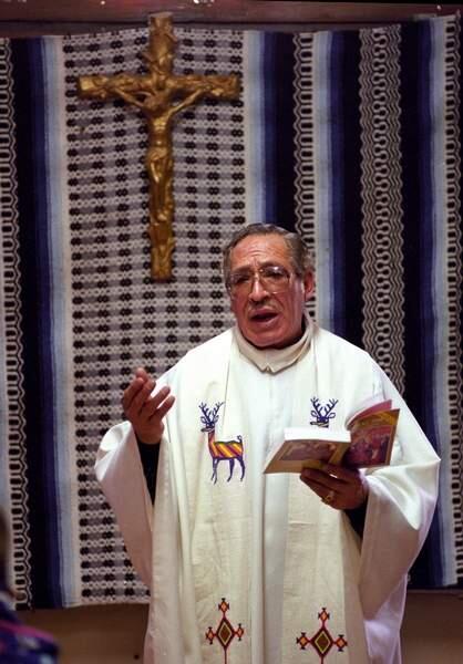 8/13/2006: A12: OchoaPC: Father Xavier Ochoa delivers a New Year's sermon at Cotati's Centro Pastoral Hispano in this file photo from 1998. (Press Democrat / Chad Surmick)