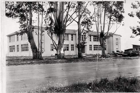 Sonoma Valley High School's main building as shown in this 1923 photo still stands today. In the center part is Golton Hall, the original gymnasium and auditorium.  All of the building is still in use today.