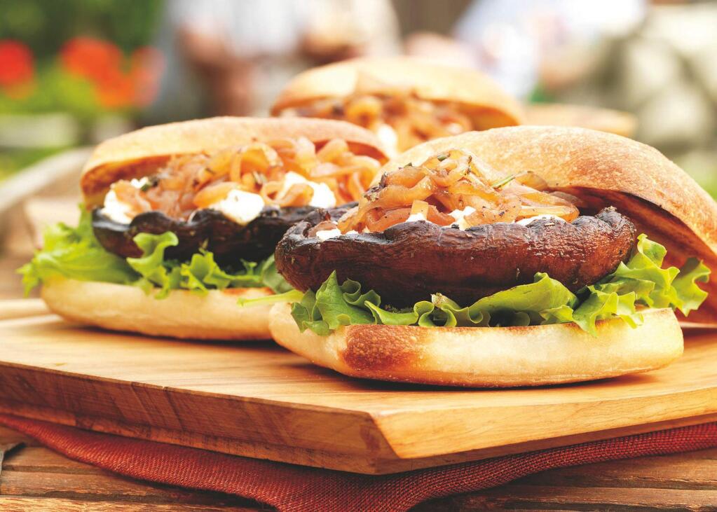 Wine Country Mushroom Burgers with Goat Cheese from 'Weber's Big Book of Burgers,' by Jamie Purviance. TIM TURNER