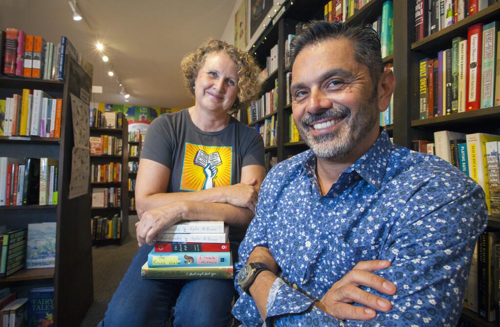 Calvin Crosby and Ann Seaton of the Northern California Independent Booksellers Association, now located in Sonoma. (Photo by Robbi Pengelly/Index-Tribune)