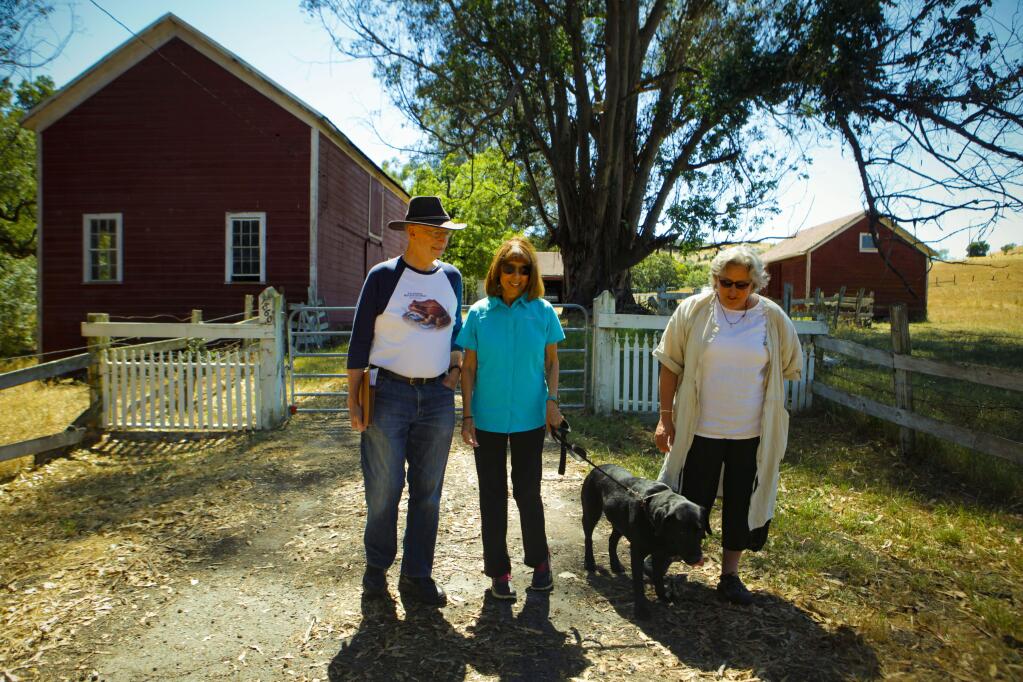 Petaluma, CA. Tuesday, June 13, 2017._ Members of the steering committee of the Petalumans For Responsible Planning discuss the future of the Red Barn and the open space adjacent to Helen Putnam Park due to the purchase of land for development by Davidon. (CRISSY PASCUAL/ARGUS-COURIER STAFF)