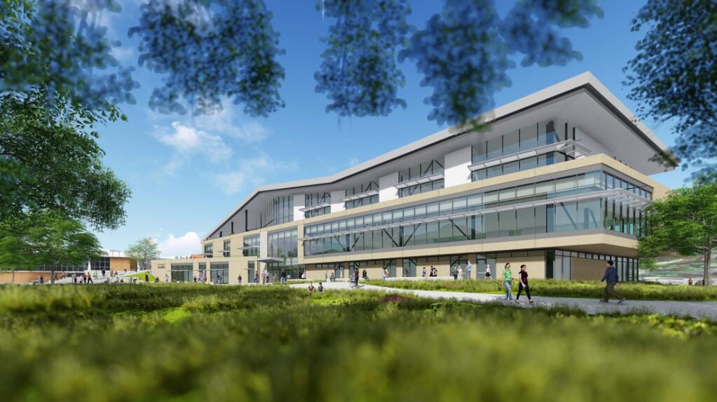 An architectural rendering of the proposed Learning Resources Center at College of Marin’s Kentfield campus. (courtesy of College of Marin)