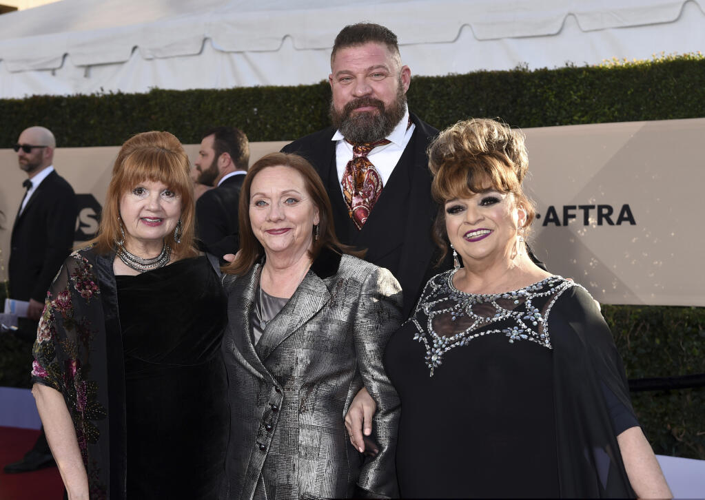 Annie Golden, from left, Dale Soules, Brad William Henke, and Lin Tucci arrive at the 24th annual Screen Actors Guild Awards at the Shrine Auditorium & Expo Hall on Sunday, Jan. 21, 2018, in Los Angeles. (Photo by Richard Shotwell/Invision/AP)