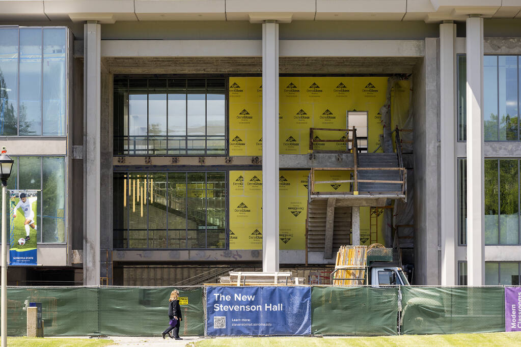 Modernizing and rebuilding Stevenson Hall on the Sonoma State University campus in Rohnert Park on  April 28, 2022.   (John Burgess/The Press Democrat)