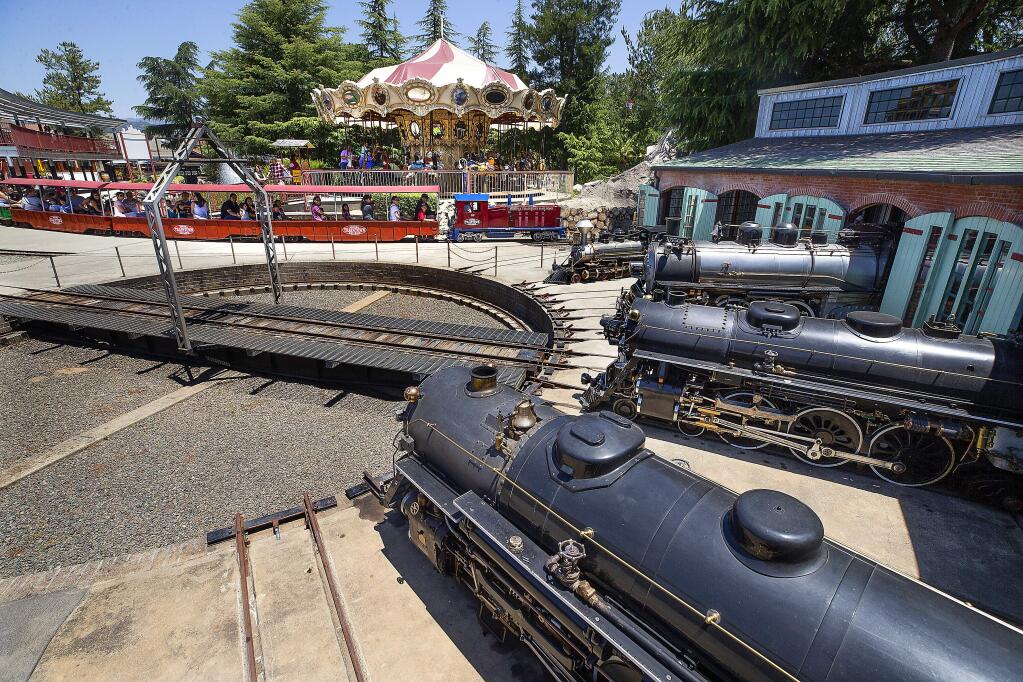 Ride the steam and diesel engines along the 1-mile track at TrainTown in Sonoma. (photo by John Burgess/The Press Democrat)