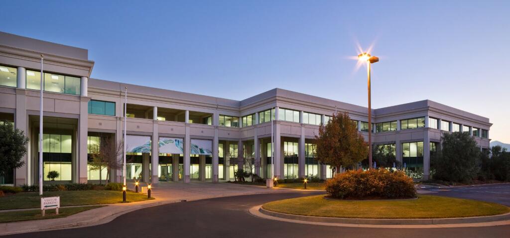 This 115,500-square-foot office building at 111 McInnis Parkway in northeast San Rafael had been the headquarters for design software firm Autodesk until earlier this year. Because of its hybrid work environment that expanded last year, few Autodesk workers were based there full time. (courtesy of Cushman & Wakefield)