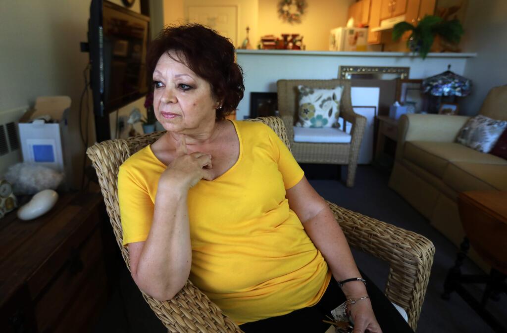 Patricia King is one of two tenants suing the owners of Vista Sonoma Senior Living, known now as Vintage at Bennett Valley, in Santa Rosa for problems with mold and pests.. (John Burgess/The Press Democrat)