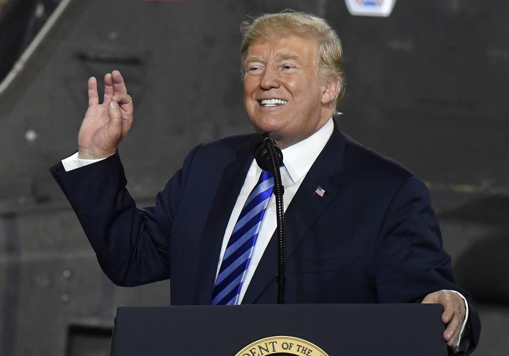 President Donald Trump is lashing out at the press as newspapers nationwide launch a coordinated rebuttal to his attacks against what he calls “fake news.”(AP Photo/Hans Pennink)
