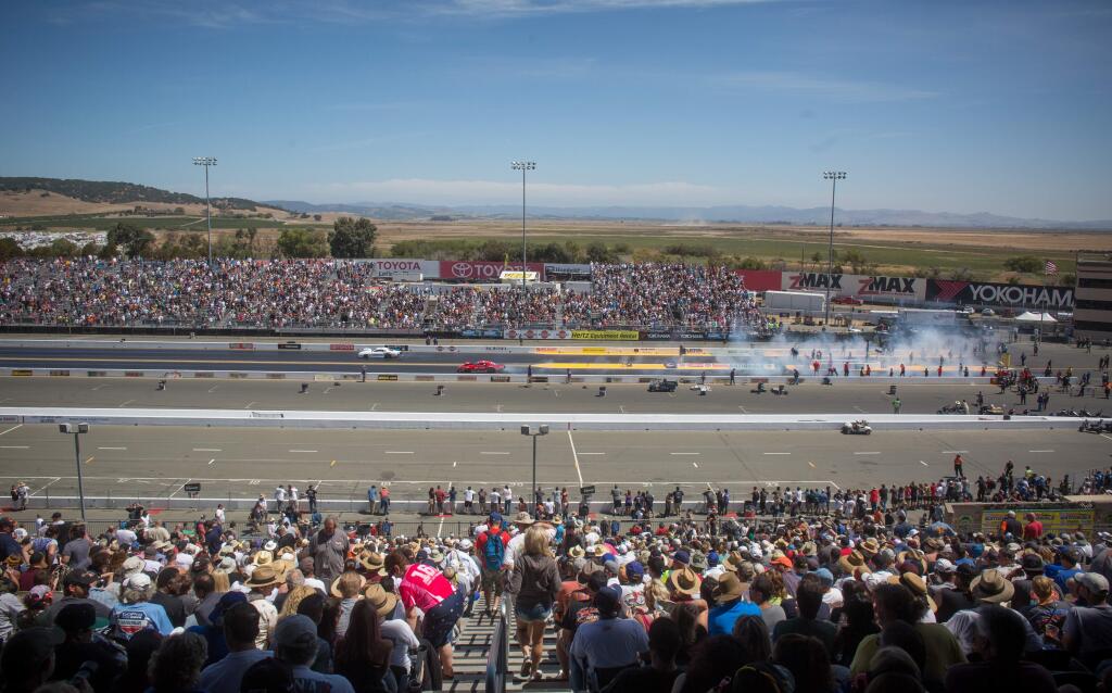 Fans watch an NHRA race at Sonoma Raceway in 2015. (PD File)