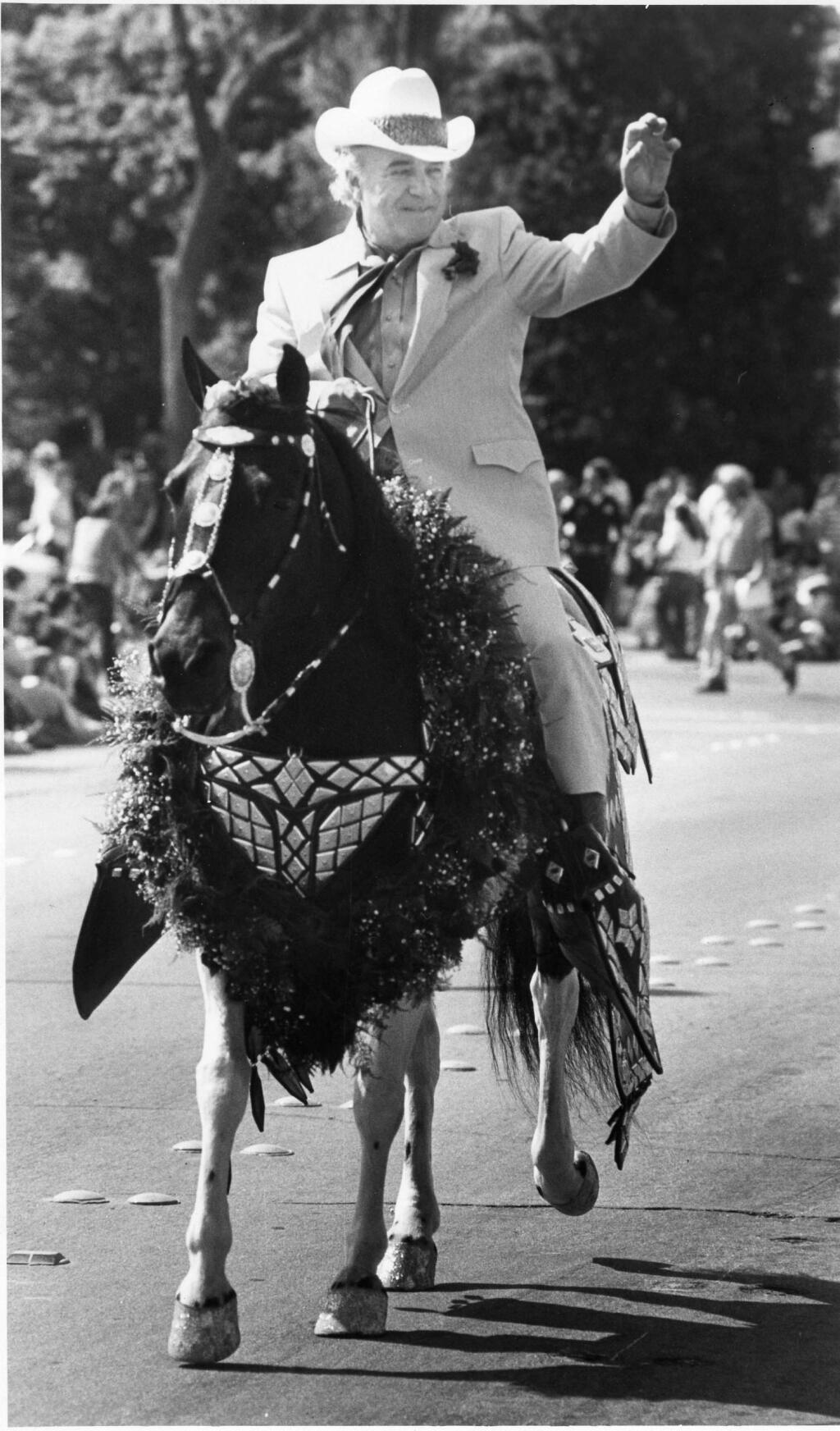 Henry Trione was Grand Marshal of the Rose Parade in 1982. (PD FILE)
