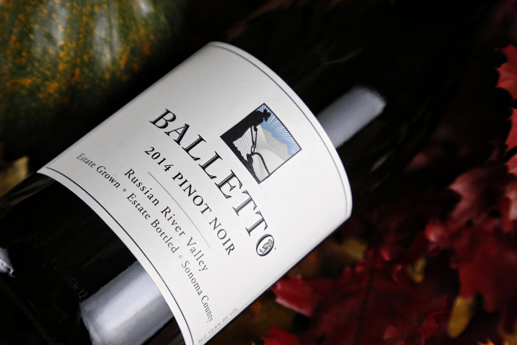 Sweepstakes winning wines Balletto Vineyards for Best Red Wine. The Best in food, wine, and craft beer were honored at the 2017 Sonoma County Harvest Awards at the Luther Burbank Center for the Arts, Sunday October 1st. (Photo Will Bucquoy/for the Press Democrat).