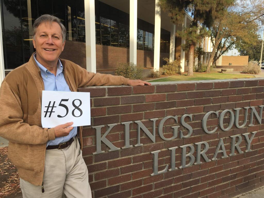Sonoma County writer and teacher Dana Gioia, California State Poet Laureate, in Kings County in the San Joaquin Valley, after completing a road trip to each of the state's 58 counties. (Dana Gioia)
