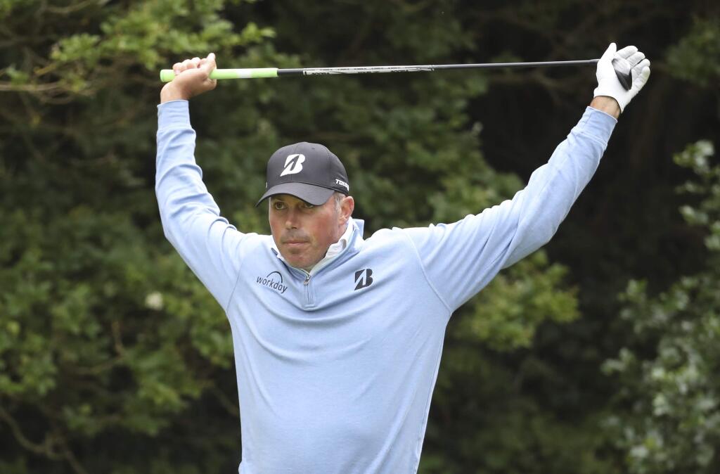 Matt Kuchar of the United States prepares to play off the 5th tee during the second round of the British Open Golf Championship, at Royal Birkdale, Southport, England, Friday July 21, 2017. (AP Photo/Peter Morrison)