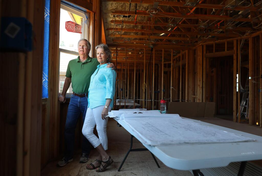 Tom and Wendy Schiff are negotiating with their insurance carrier, Safeco, for additional rental assistance until their Fountaingrove home rebuild is complete.(Christopher Chung/ The Press Democrat)