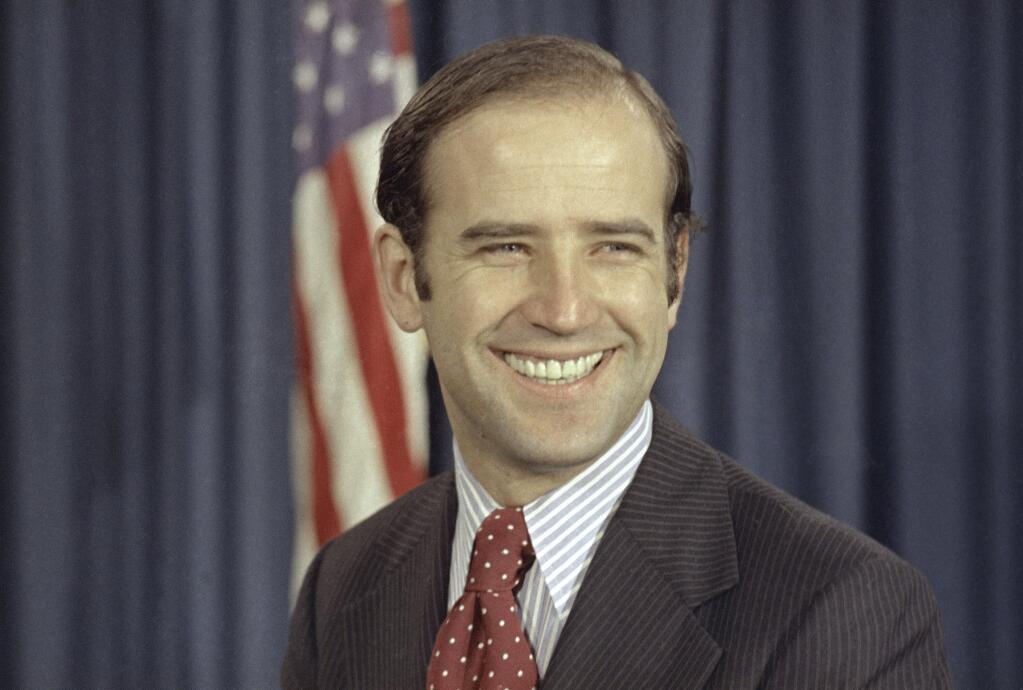 FILE - Newly-elected Sen. Joe Biden, D-Del., is shown on Capitol Hill in Washington on Dec. 13, 1972. As President Joe Biden, the oldest president in U.S. history, embarks on his reelection campaign, he is increasingly musing aloud about his advanced age, cracking self-deprecating jokes and framing his decades in public life as a plus, hoping to persuade voters his age is an asset rather than a vulnerability. (AP Photo, File)