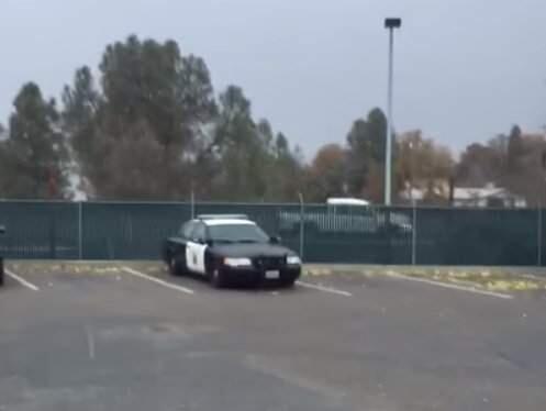 A small amount of snow fell Monday, Nov. 30 at the CHP office in Kelseyville. (image from video taken by Jim Coonley)