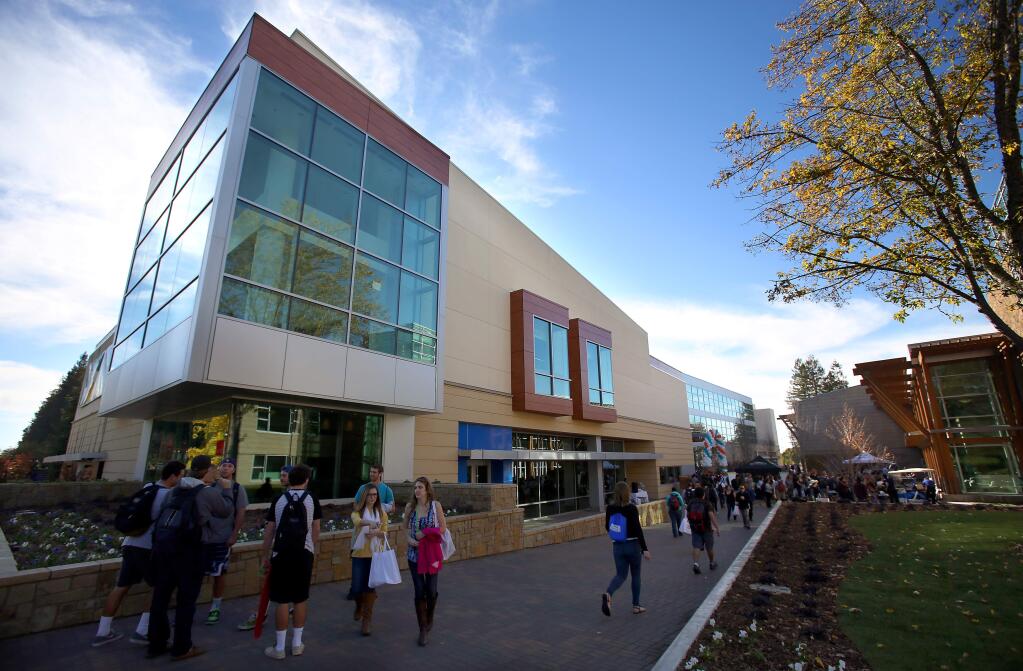 (File photo) The new Student Center at Sonoma State University, in Rohnert Park, opened to students on Wednesday, November 13, 2013. (Christopher Chung/ The Press Democrat)