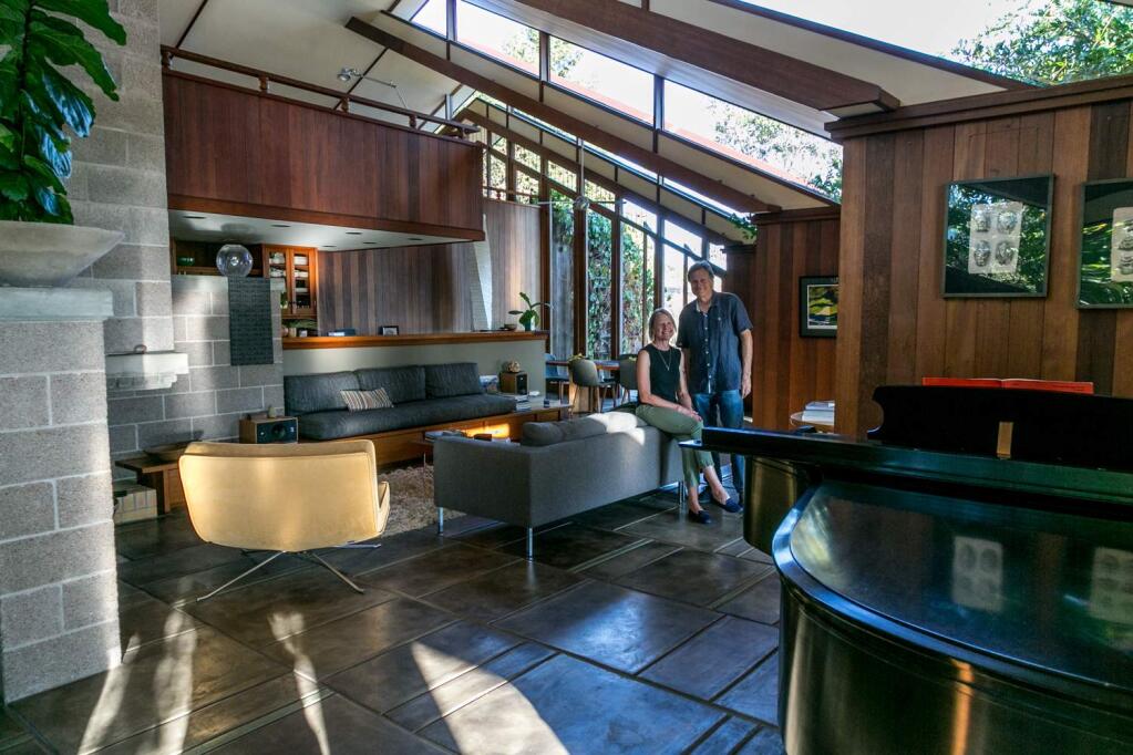 Architects Amy Nielsen and Richard Schuh in their Sonoma home Wednesday, Sept. 25, 2019. (Photo by Julie Vader/special to the Index-Tribune)