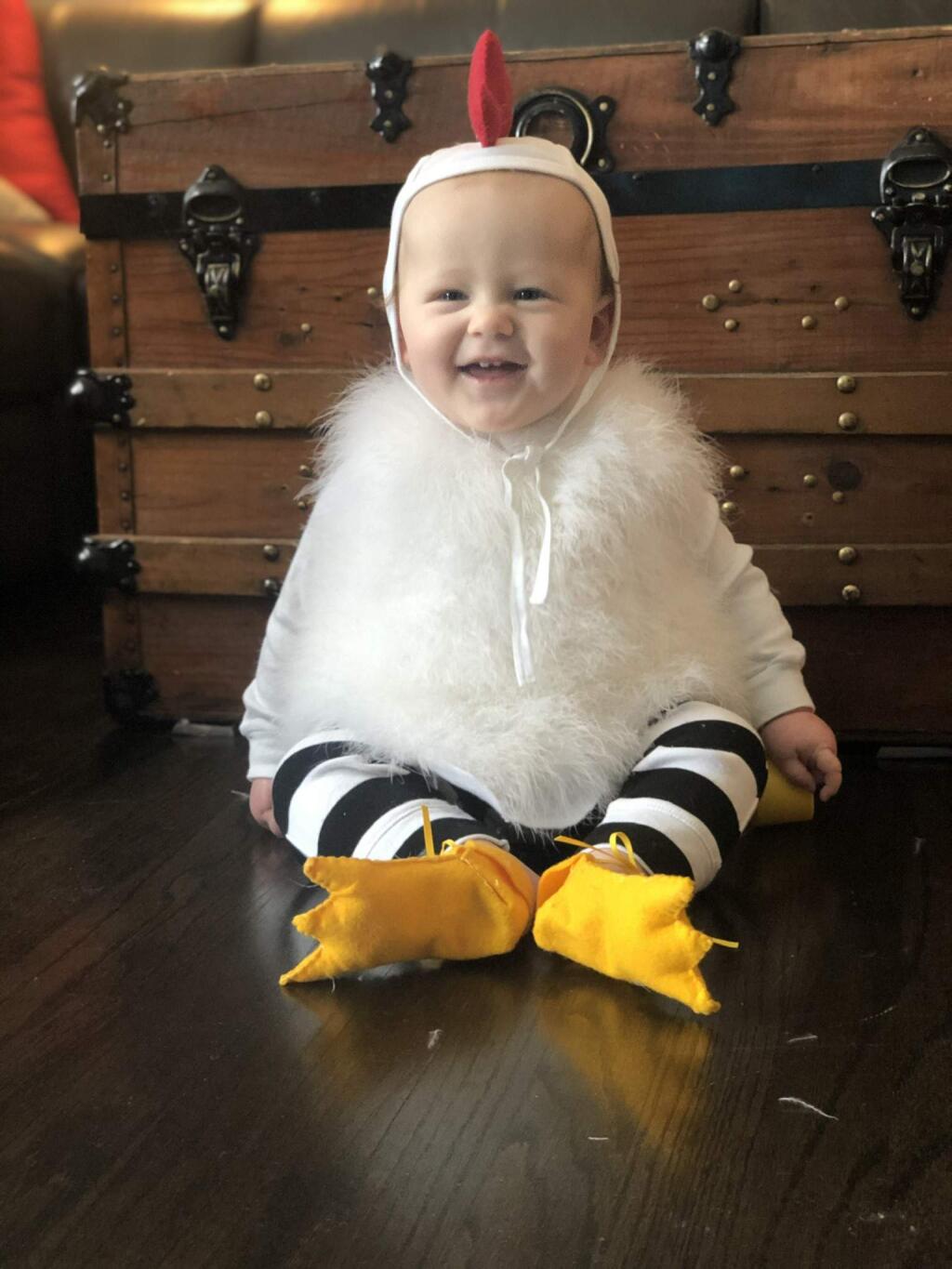 Lucas Shippert, one year old on April 28. Same costume his brother Noah wore in 2017 at 3 months old.