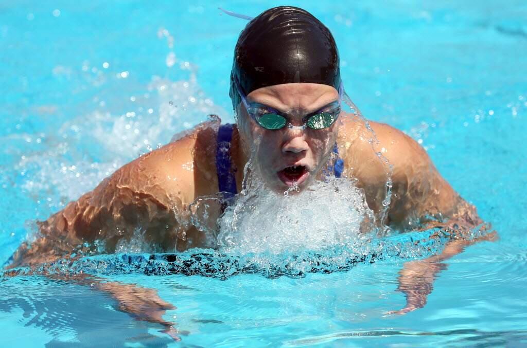 CRISTA JEREMIASON/PRESS DEMOCRATPetaluma's Riley Scott, a sophomore at USC, will compete in three events at the U.S. Olympic trials.