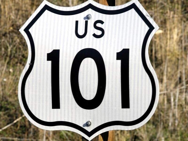 Highway 101 sign.