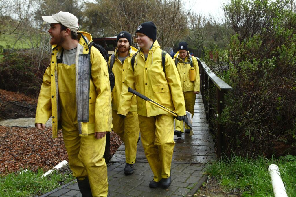 Petaluma, CA, USA. Monday, February 06, 2017._ Members of AmericCorps complete maintenance work at Walker Ranch.(CRISSY PASCUAL/ARGUS-COURIER STAFF)