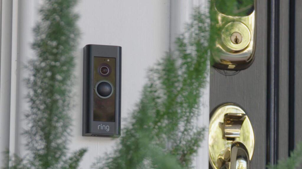 A Ring Pro video doorbell. (Washington Post photo by James Pace-Cornsilk)