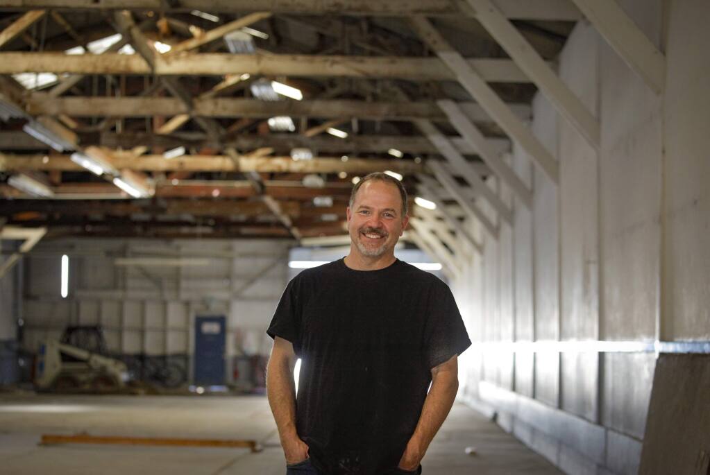 Petaluma, CA, USA. Tuesday, March 03, 2020._ Garry Brooks, co-owner of the Brooks Note Winery, began making wine as a hobby in his garage. Now, he plans to open a tasting room in Petaluma in what used to be a garage for vintage cars. (CRISSY PASCUAL/ARGUS-COURIER STAFF)