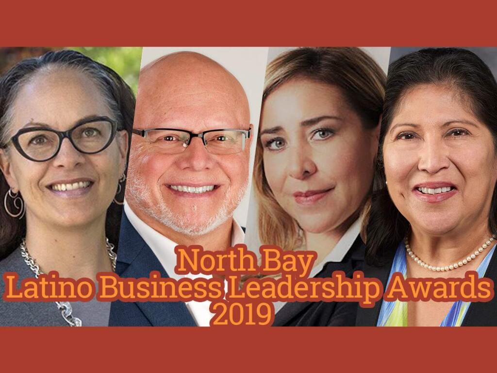 Chandra Alexandre of Community Action Marin, Rene Meza of Redwood Credit Union, Karin Alvarado of New Aspect Financial Services and Dorothy Rodella of Exchange Bank are among the 2019 winners of North Bay Business Journal's Latino Business Leadership Awards.