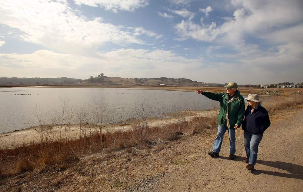 Gerald and Mary Edith Moore, volunteers with the Petaluma Wetlands Alliance, have participated in numerous improvement projects around Shollenberger Park in Petaluma. (Christopher Chung/ The Press Democrat)