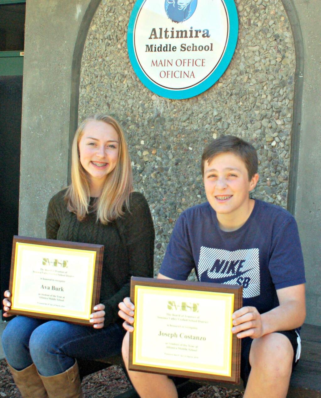 Students of the Year Ava Burk and Joseph Costanzo.